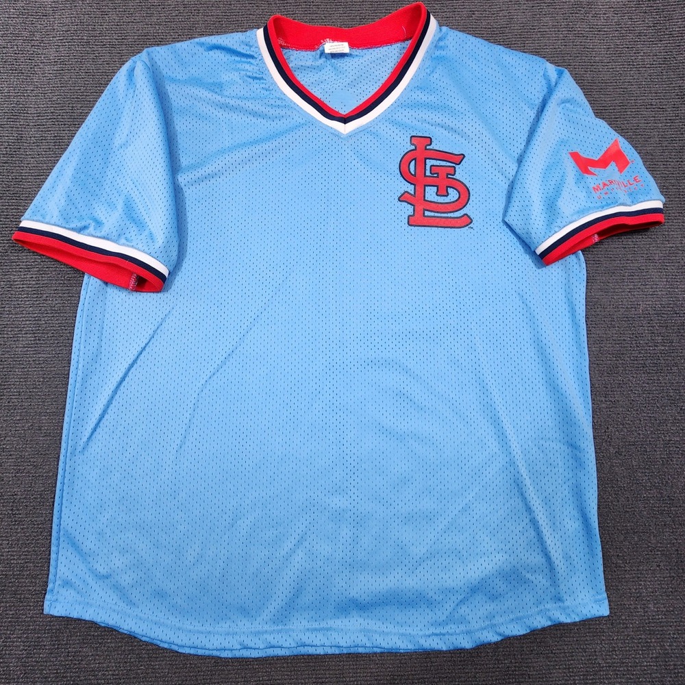 St. Louis Cardinals Jersey Men XL Blue Engine 42 Maryville University V-Neck